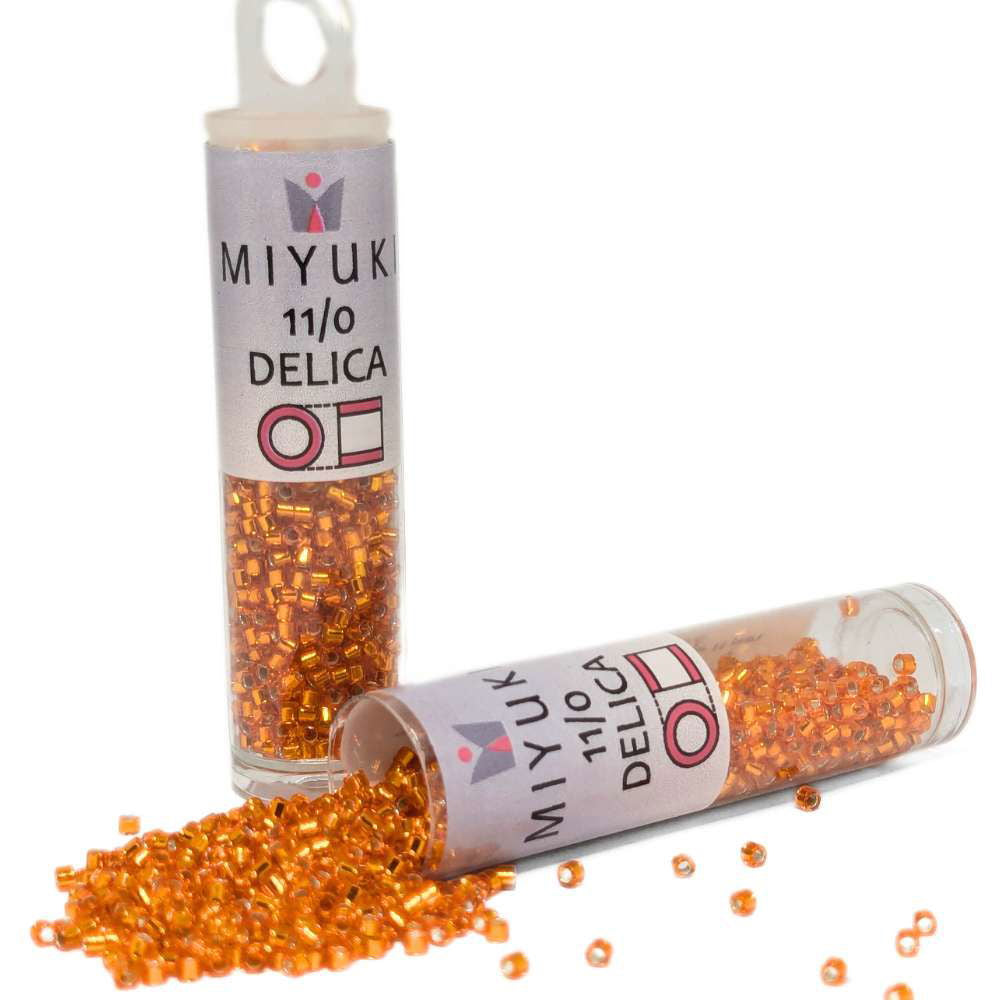DB0045 Tubo Miyuki Delica 11/0 Silver Lined Orange 7,2gr - Miyukilandia