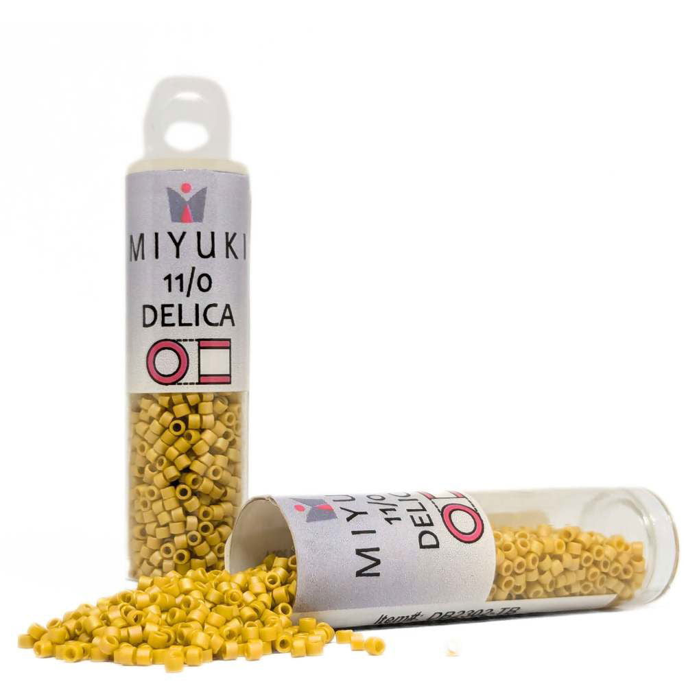 DB2302 Tubo Miyuki Delica 11/0 Frost Opaque Glaze Rainbow Yellow 7,2gr - Miyukilandia