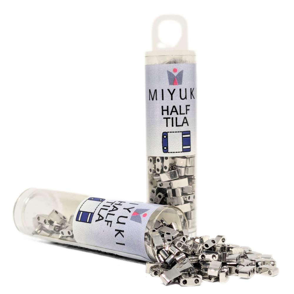 TLH-194 Tubo de Miyuki Half-Tila - Palladium Plated - Miyukilandia