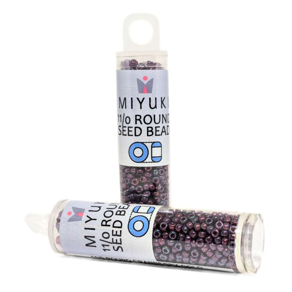 Tubo Rocallas Miyuki 11/0 "Cranberry Gold Luster" Color 313 -
