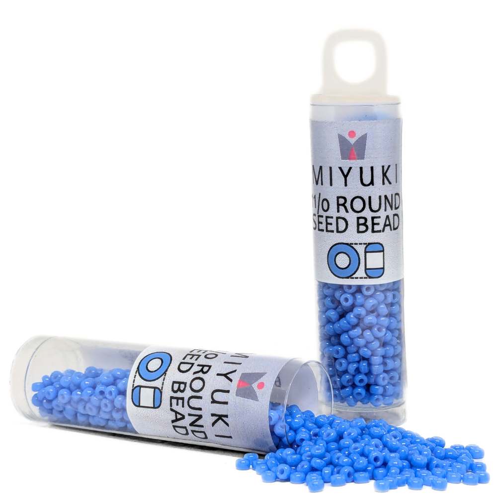 Tubo Rocallas Miyuki 11/0 Duracoat Opaque Dyed Bright Blue 4484 - Miyukilandia