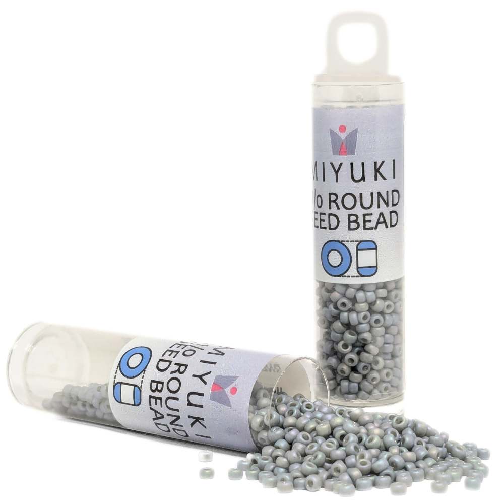 Tubo Rocallas Miyuki 11/0 Frosted Opaque GlazeRainbow Cadet Gray 4705 - Miyukilandia