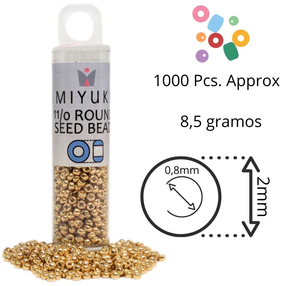 Tubo Rocallas Miyuki 11/0 "Galvanized Gold" Color 1052 - Miyukilandia