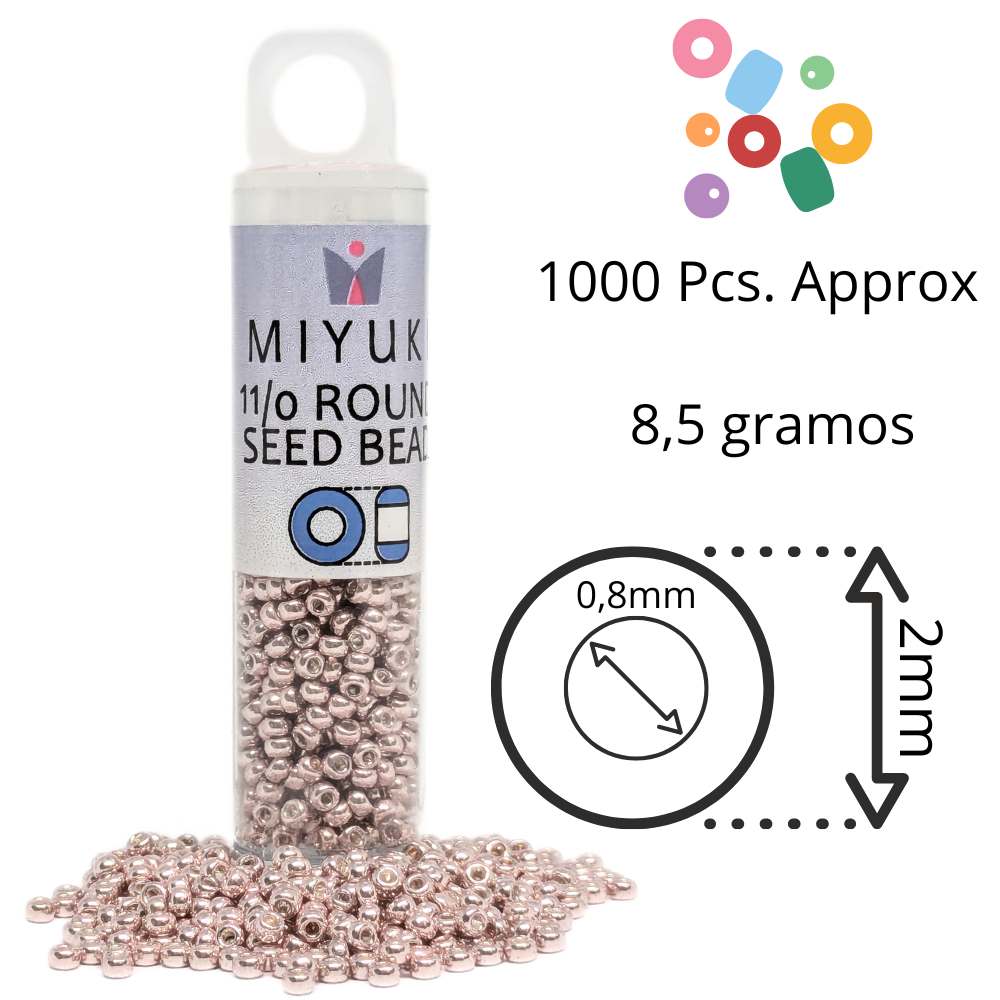 Tubo Rocallas Miyuki 11/0 "Galvanized Light Rose" Color 1086 - Miyukilandia