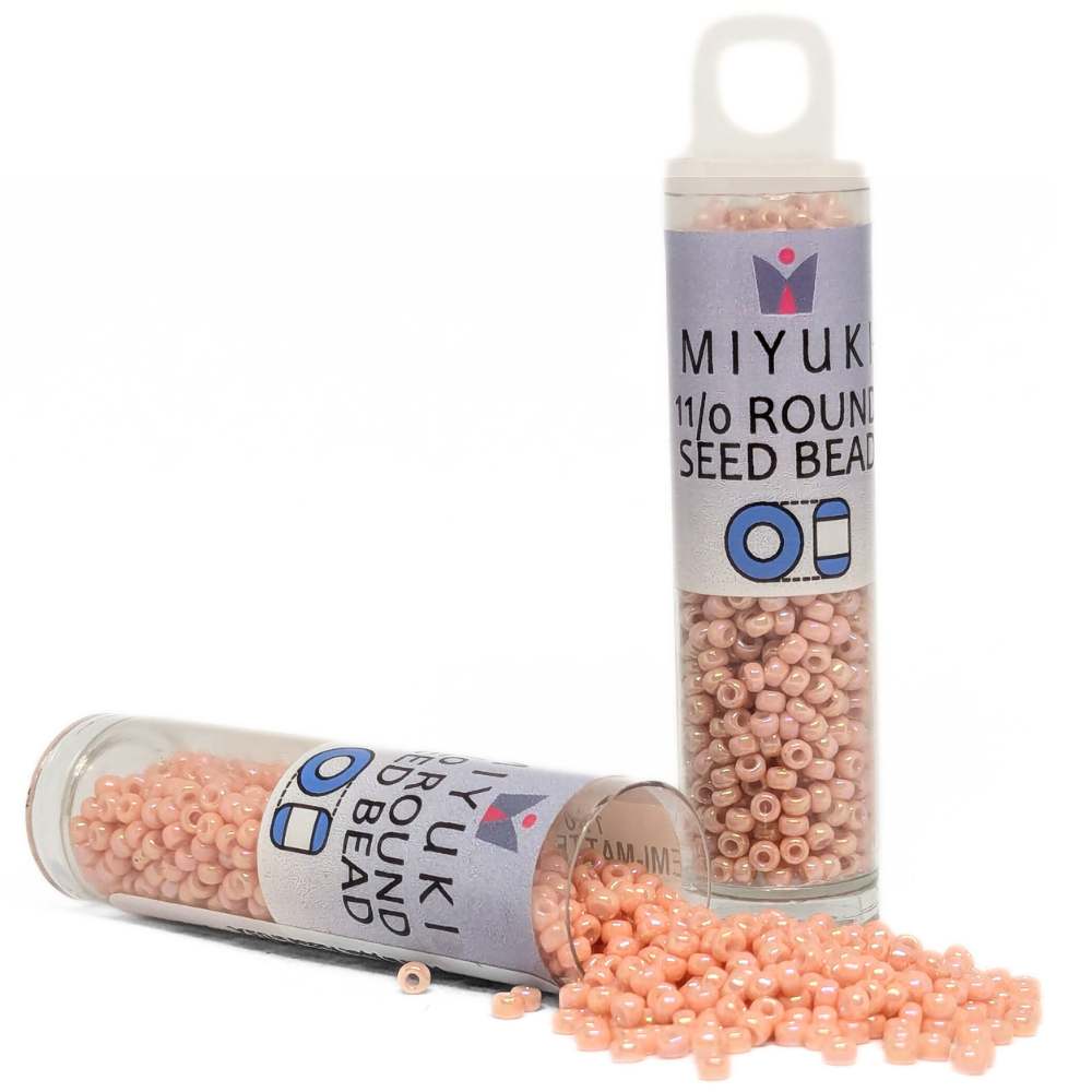 Tubo Rocallas Miyuki 11/0 Semi Matte Opaque Salmon 596 - Miyukilandia