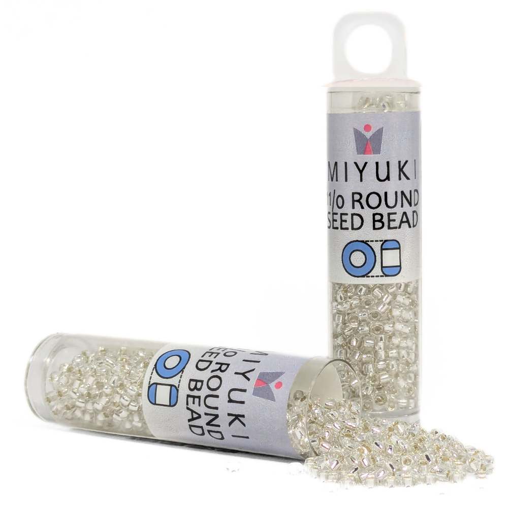 Tubo per semi Miyuki 11/0 "Crystal Silver Lined" Colore 1