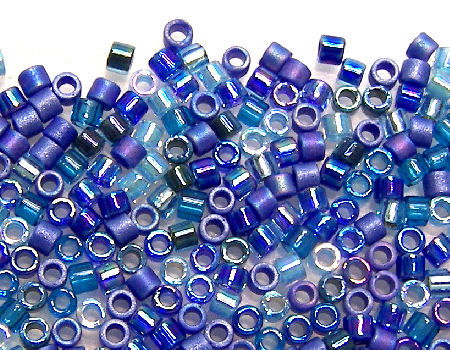 10/0 MIYUKI delica MIX02 abalorios  - Blue Tones x 1gr.  - Miyukilandia