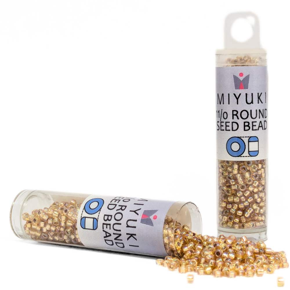 Miyuki Seed Tube 11/0 "Silver Lined Gold AB" Color 1003