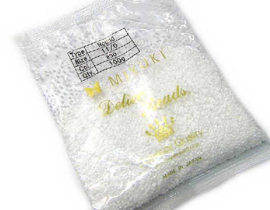 100 gr. Delicas 11/0 Miyuki - White DB200  - Miyukilandia