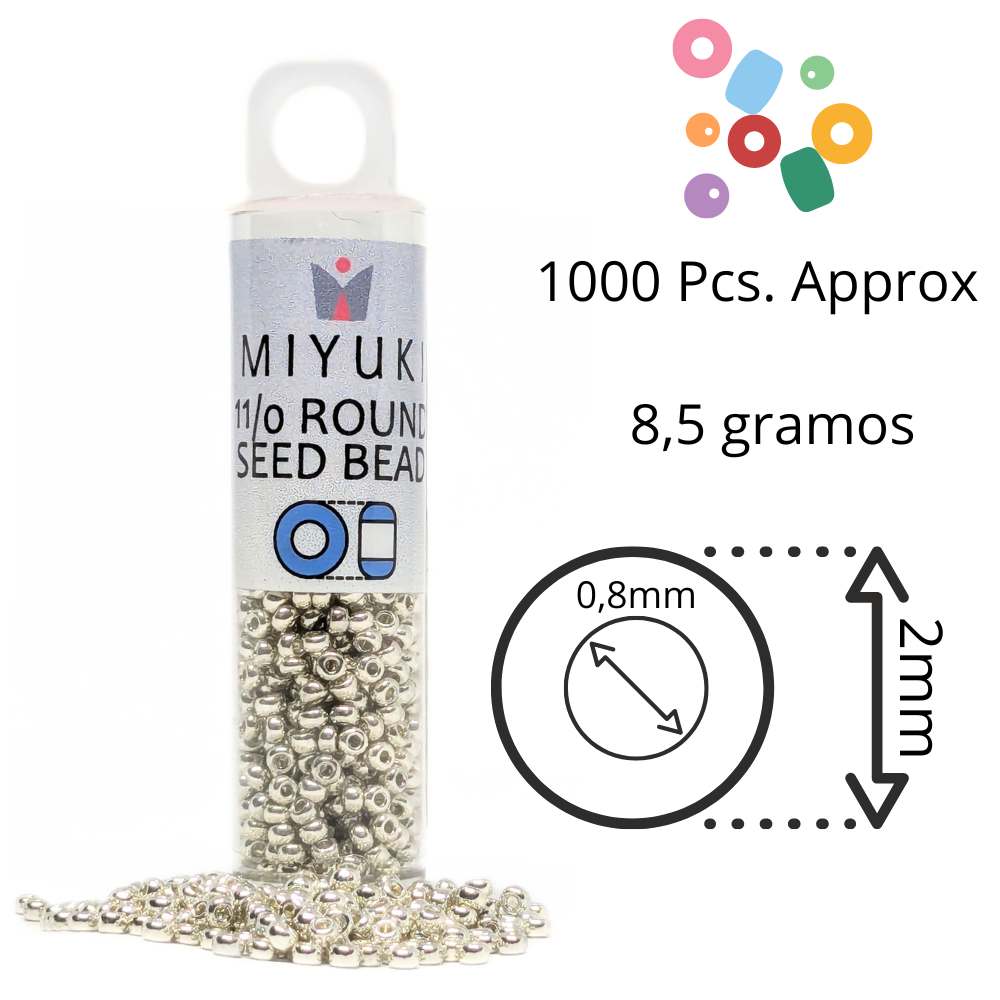 Miyuki Seed Beads Tube 11/0 "Galvanized Silver" Color 1051