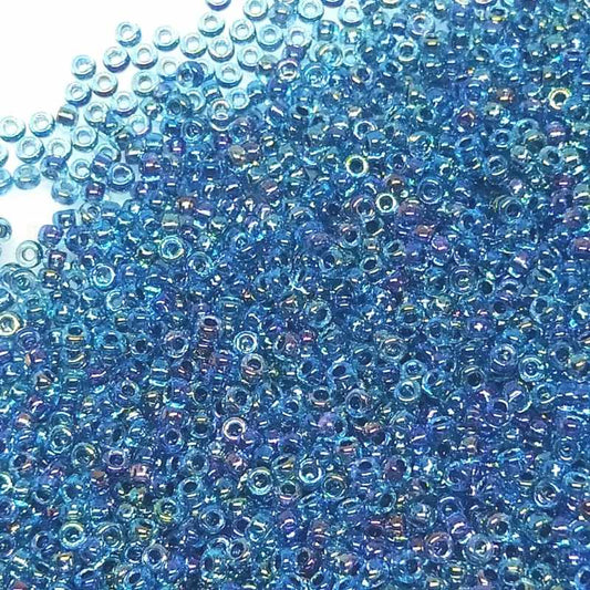 11/0 MIYUKI - rocalla - Blue Lined Aqua AB - 1gr.  - Miyukilandia