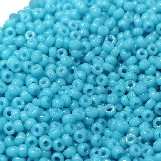 11/0 MIYUKI - rocalla - Duracoat Opaque Dyed Aqua Blue - 1gr.  - Miyukilandia