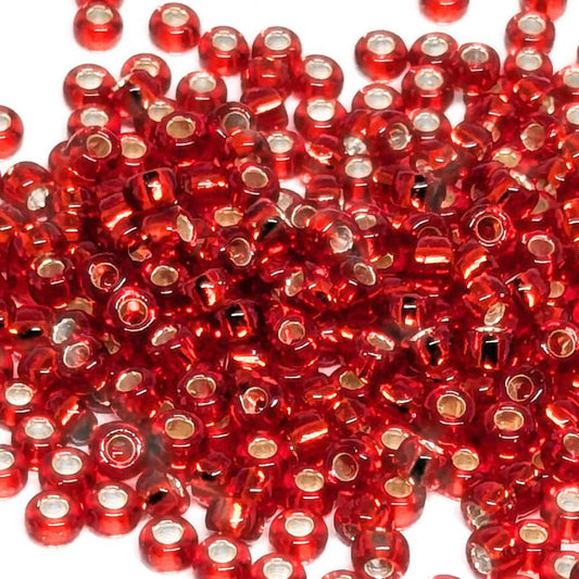 11/0 MIYUKI - rocalla - Silver Lined Flame Red - 1gr. -  - Crystaldreams Abalorios