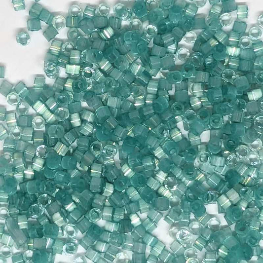 11/0 MIYUKI delica DB1812 - Dyed Lt Aqua Green Silk Satin 1gr.  - Miyukilandia