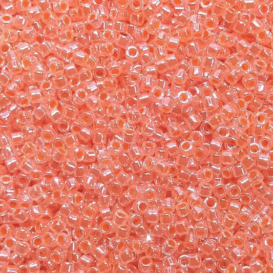 11/0 MIYUKI delica DB0235 - Lined Crystal Salmon Luster - 1gr.  - Miyukilandia