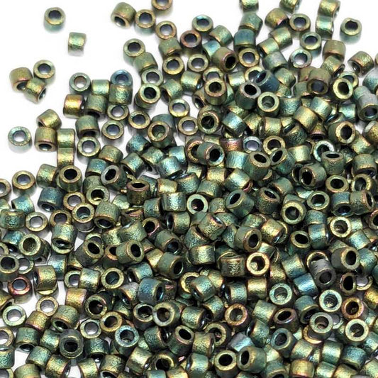 11/0 MIYUKI delica DB0324 - Matte Metallic Green Iris - 1gr.  - Miyukilandia