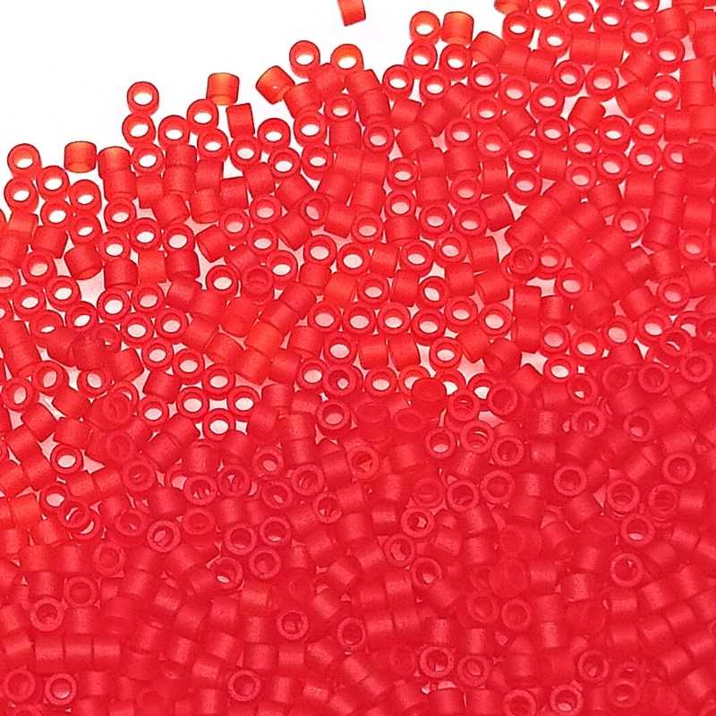 11/0 MIYUKI delica DB0745 - Matte Trasp.Light Red - 1gr.  - Miyukilandia