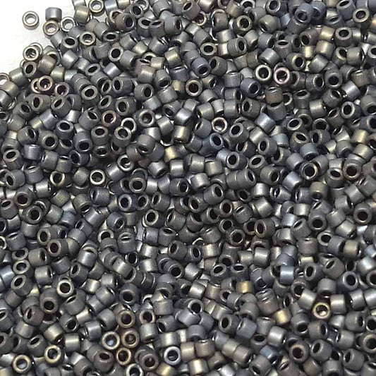 11/0 MIYUKI delica DB0307 - Metallic Matte Smoked Grey -  1gr.  - Miyukilandia
