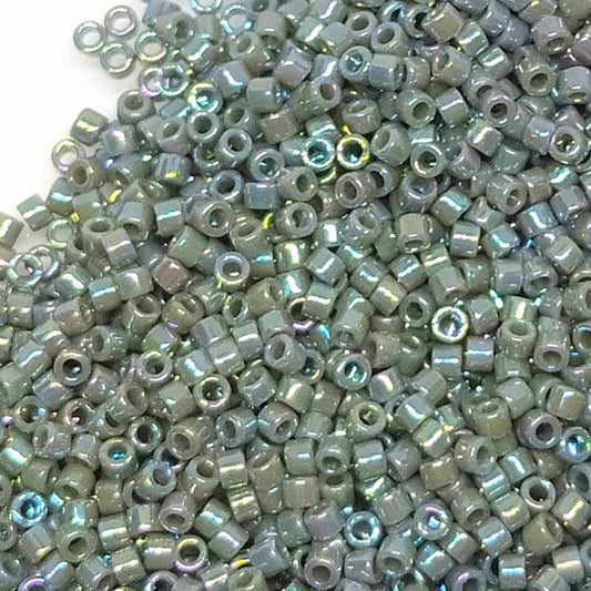 11/0 MIYUKI delica DB0168 - Opaque Grey AB - 1gr.  - Miyukilandia