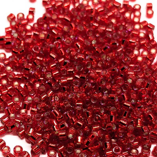 11/0 MIYUKI delica DB0602 - Silver Lined Dyed Red - 1 gr.  - Miyukilandia