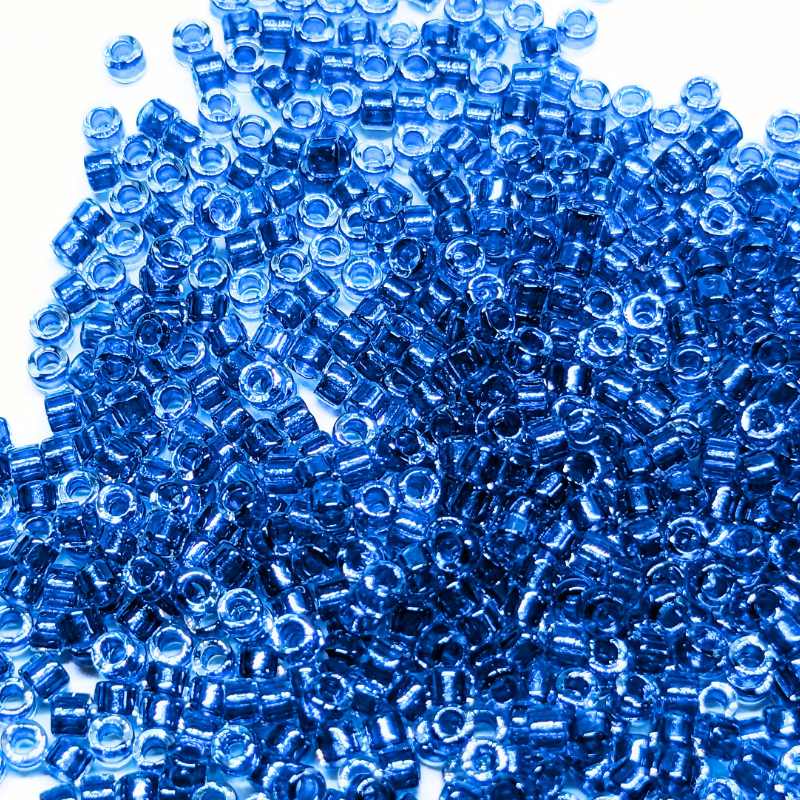 11/0 MIYUKI delica DB0920 - Sparkling Cerulean Blue Lined Crystal -1gr.  - Miyukilandia