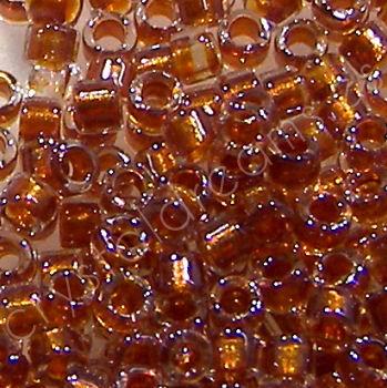 11/0 MIYUKI delica DB0915 - Sparkling Dark Amber Lined Crystal - 1gr.  - Miyukilandia