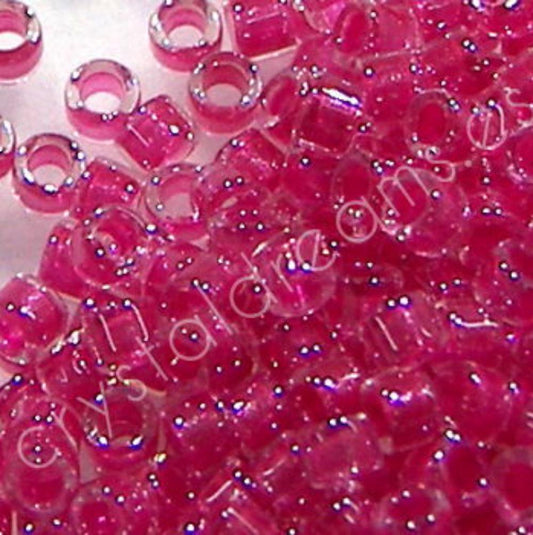 11/0 MIYUKI delica DB0914 - Sparkling Dk. Pink Lined Crystal - 1gr.  - Miyukilandia