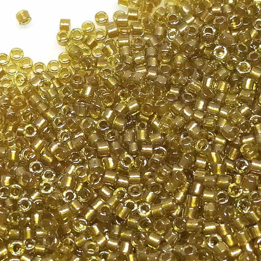 11/0 MIYUKI delica DB0909 - Sparkling Marigold Lined Chartreuse - 1gr.  - Miyukilandia