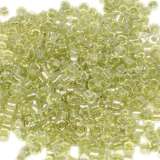 11/0 MIYUKI delica DB0903 - Sparkling Peridot Lined Crystal - 1gr.  - Miyukilandia