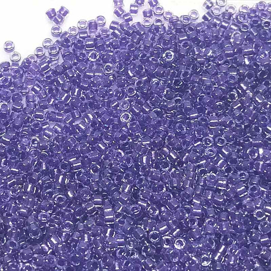 11/0 MIYUKI delica DB0906 - Sparkling Purple Lined Crystal - 1gr.  - Miyukilandia