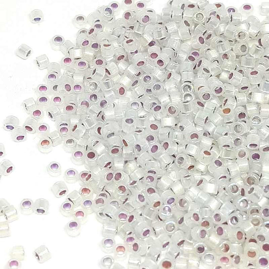 11/0 MIYUKI delica DB0223 Crys Silver Opal AB Lined 1gr  - Miyukilandia