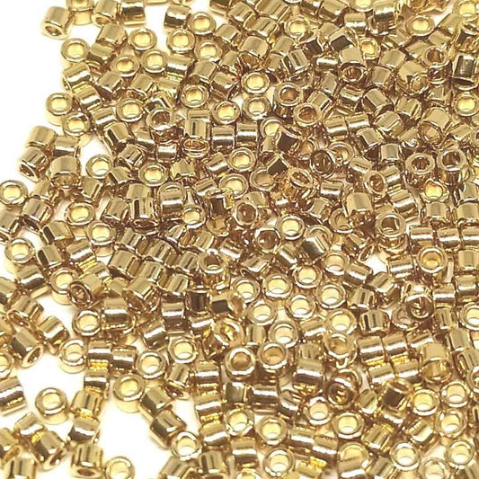 11/0 MIYUKI delica DB0034 - 24 Kt. Light Gold Plated - 1 gr.  - Miyukilandia