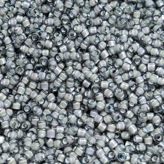 11/0 MIYUKI delica DB1793 White Lined AB Gray - 1gr.  - Miyukilandia