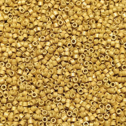 11/0 MIYUKI delica DB1832F Duracoat Galv. Matte Gold - 1gr.  - Miyukilandia