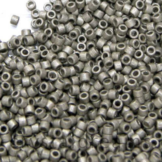 11/0 MIYUKI delica DB1851F Duracoat Galv. Matte Lt Pewter 1gr.  - Miyukilandia