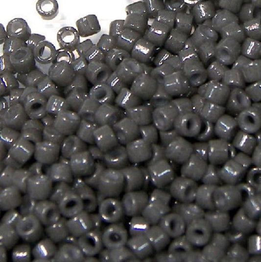 11/0 MIYUKI delica DB2368 Duracoat Opaque Charcoal Grey - 1gr.  - Miyukilandia