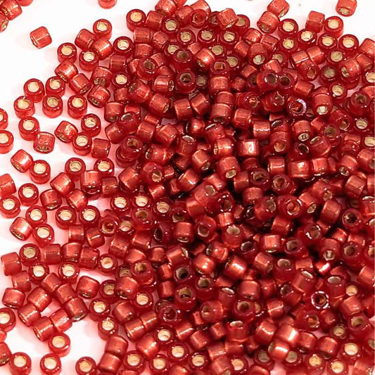 11/0 MIYUKI delica DB2173 Duracoat Silver Lined Dyed Lt.Watermelon  - Miyukilandia