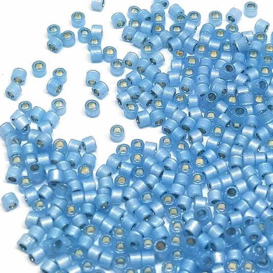 11/0 MIYUKI delica DB2176 Duracoat Silver Lined Dyed Lt. Bay 1gr.  - Miyukilandia