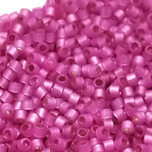 11/0 MIYUKI delica DB2174 Duracoat Silver Lined Dyed Pink Parfait  - Miyukilandia