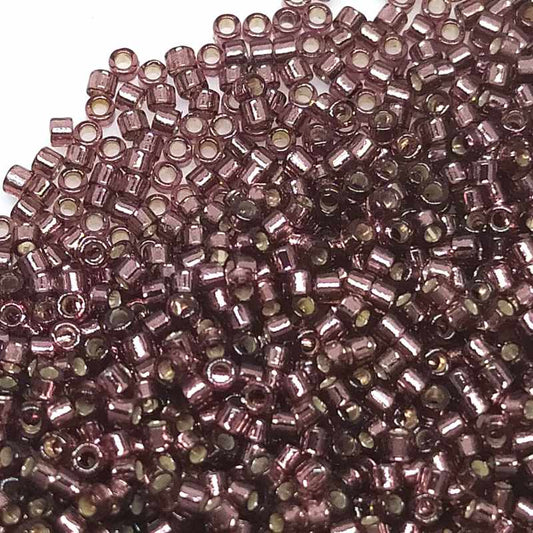 11/0 MIYUKI delica DB2170 Duracoat Silver Lined Dyed Raisin 1gr  - Miyukilandia