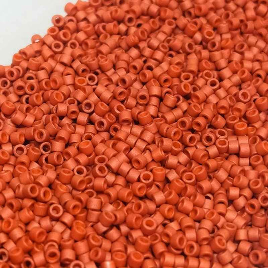 11/0 MIYUKI delica DB2288 Frosted Opaque Glaze Red - 1gr.  - Miyukilandia