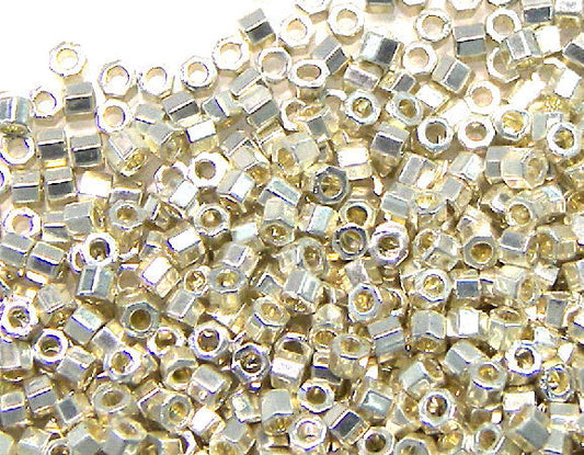 11/0 MIYUKI delica Hex  - Galvanized Silver - DBC035 - 1 gr.  - Miyukilandia