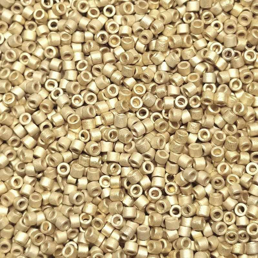 11/0 MIYUKI delica DB0334 Matte Light Gold 24K Plated - 1gr.  - Miyukilandia