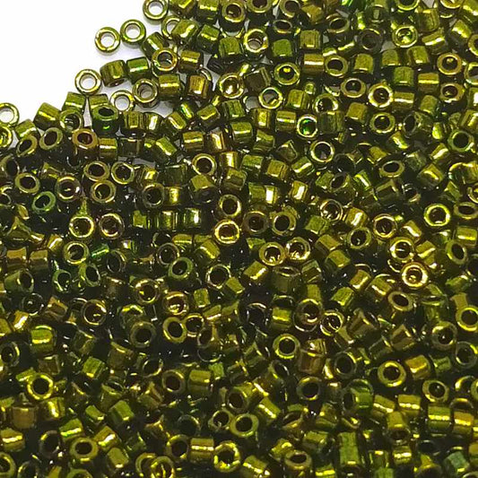 11/0 MIYUKI delica DB0011 Metallic Olivine - 1gr.  - Miyukilandia