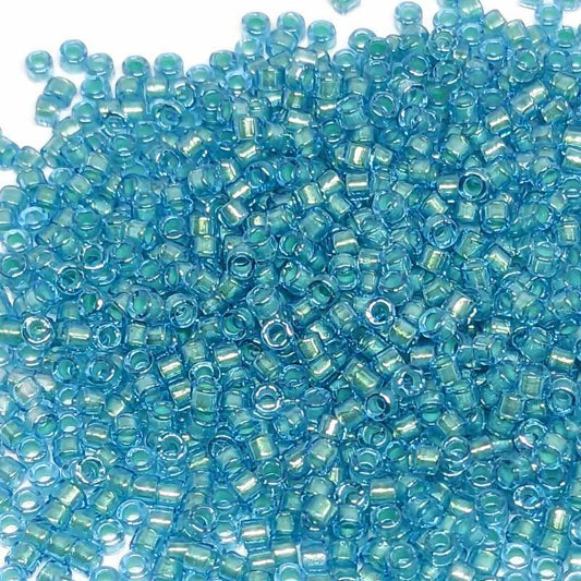 11/0 MIYUKI delica DB1708 Mint Pearl Lined Ocean Blue - 1gr.  - Miyukilandia