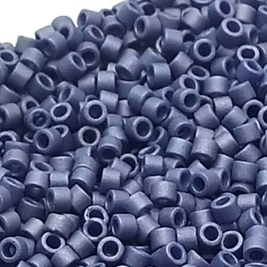 11/0 MIYUKI delica DB2319 Op.Glazed Frosted Rainbow Navy Blue 1gr.  - Miyukilandia