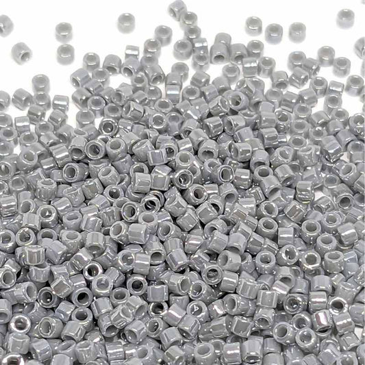 11/0 MIYUKI delica DB1570 Opaque Ghost Grey Luster AB - 1gr.  - Miyukilandia