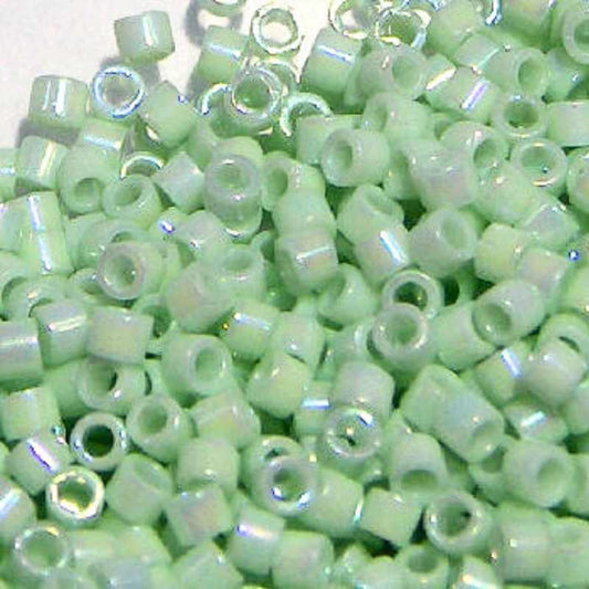 11/0 MIYUKI delica DB1506 Opaque Lt. Mint AB - 1gr.  - Miyukilandia