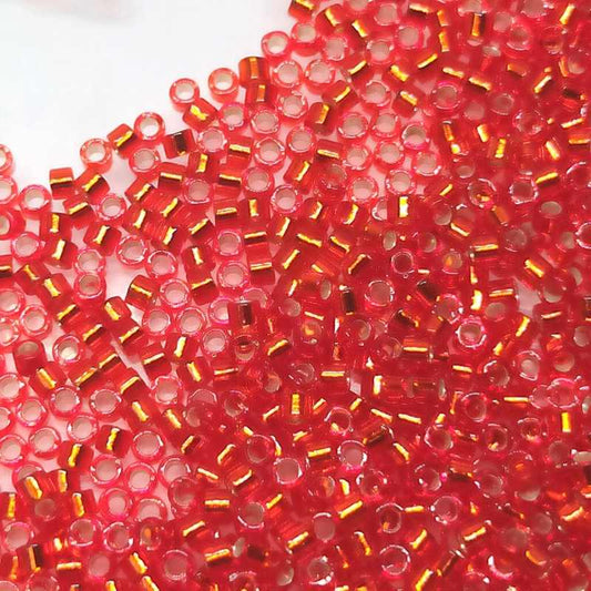 11/0 MIYUKI delica DB0043 Red Orange Silver Lined - 1gr.  - Miyukilandia