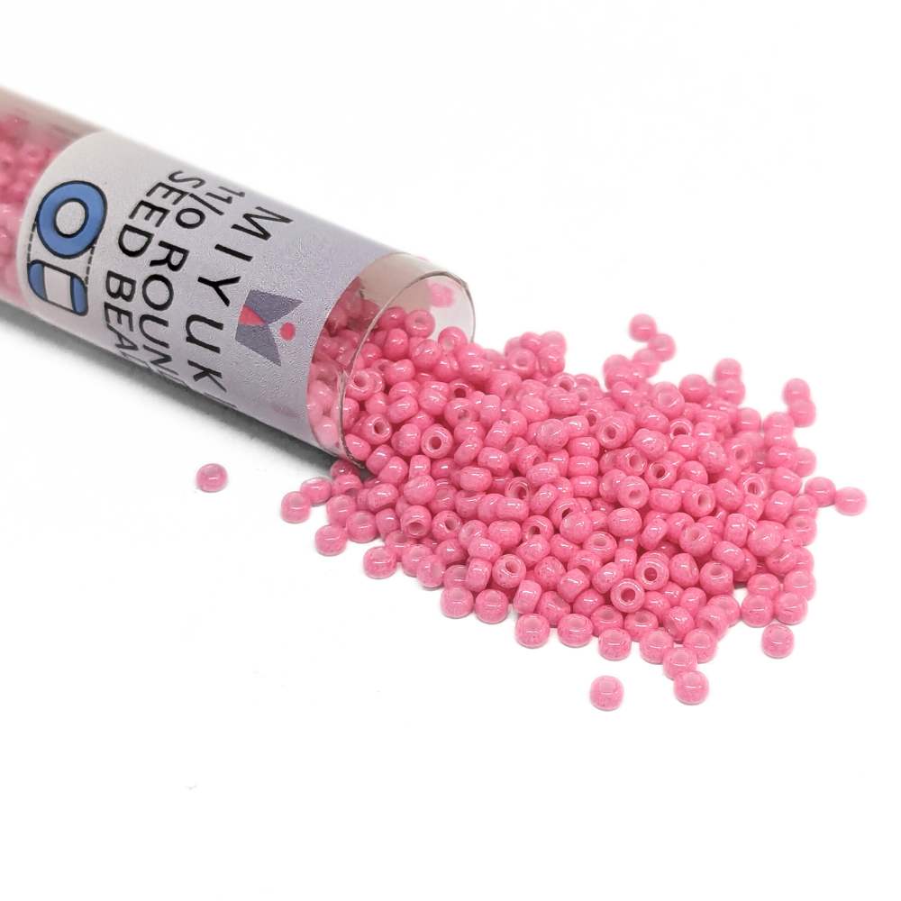 Miyuki Seed Beads Tube 11/0 "Dyed Opaque Pink" Color 1385